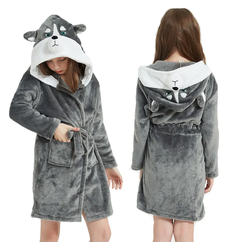 Children Bathrobe For Girls Kigurum Unicorn Pyjamas Boys Hooded Bathrobe