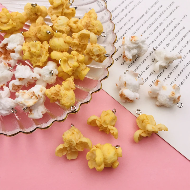 

10pcs Hot Selling Resin Cute Miniature Popcorn Charm for Keychain, Earring, Scrapbooking, DIY Making, Necklace