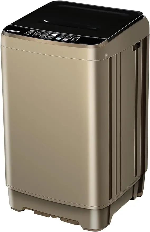 15.6lbs Full-Automatic Washing Machine, Portable Compact Laundry Washer with Drain Pump, 10 Programs 8 Water Levels