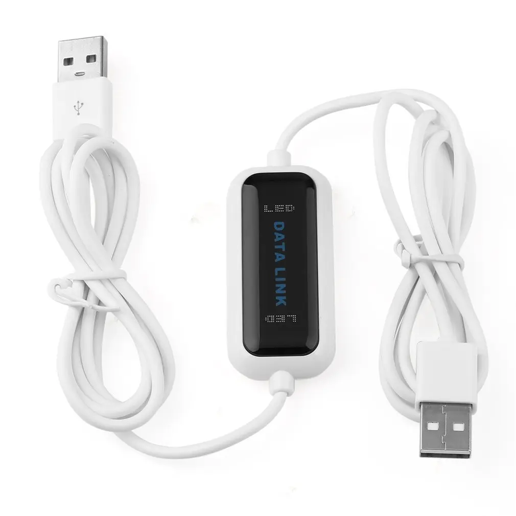 

USB 2.0 PC To PC Online Share Sync Link Net Direct Data File Transfer Bridge 165CM LED Cable Easy Copy Between 2 Computer