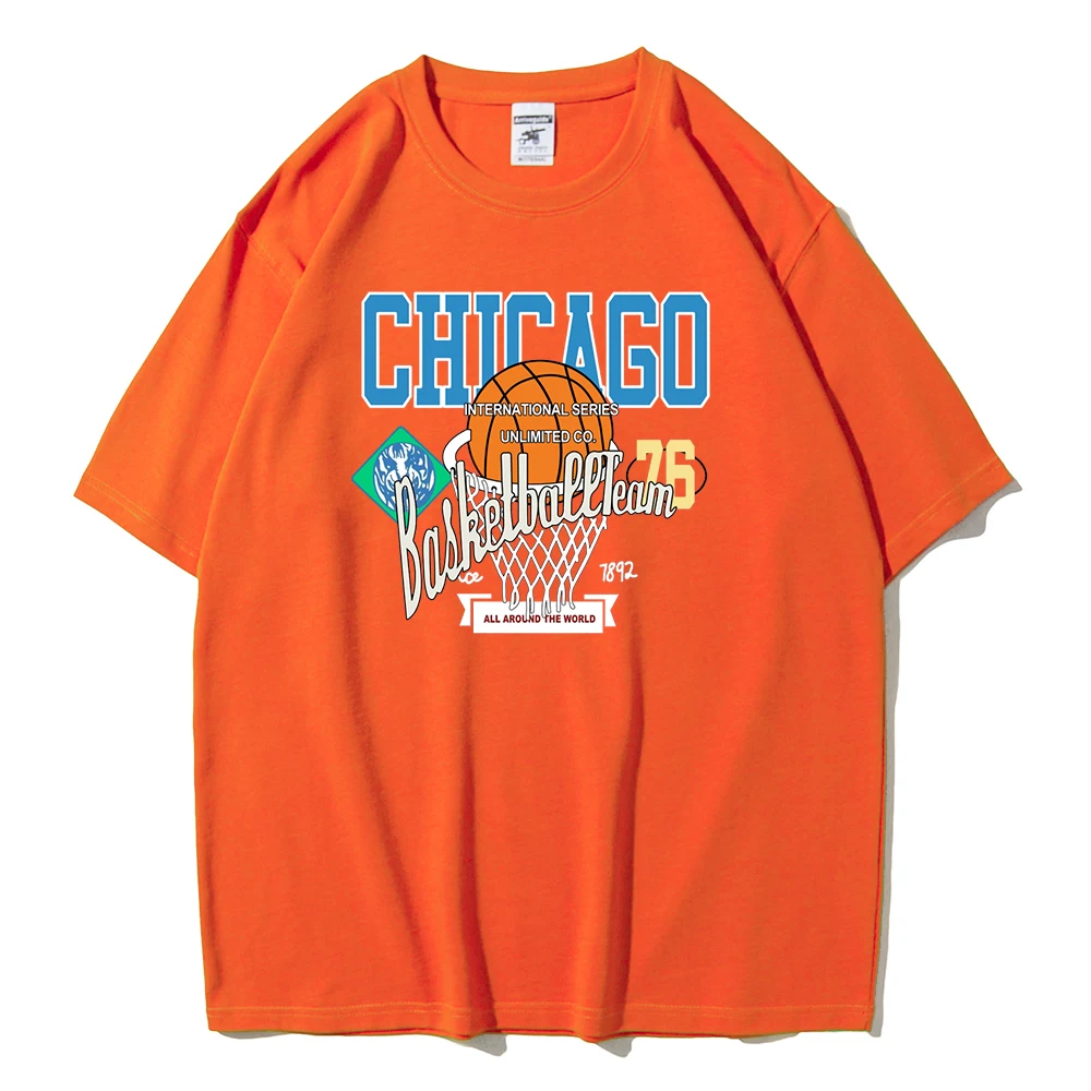 TEE 大型サボ ラインゴルトBrig - Amsterdam Chicago Basketball Club 76 Print Streetwear T-Shirt Women