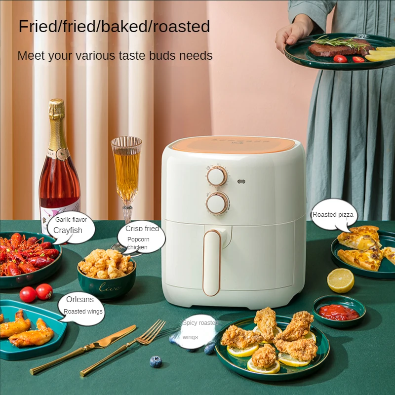 Household air fryer oil-free oven integrated 4.2L large-capacity intelligent automatic electric french fries machine european standard air fryer household large capacity fume free french fries electromechanical oven intelligent
