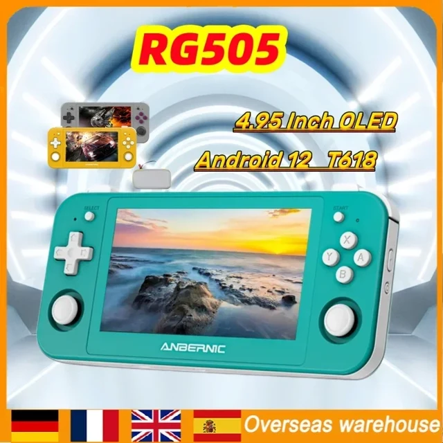 ANBERNIC-RG505レトロハンドヘルドゲーム,OLEDタッチスクリーン 