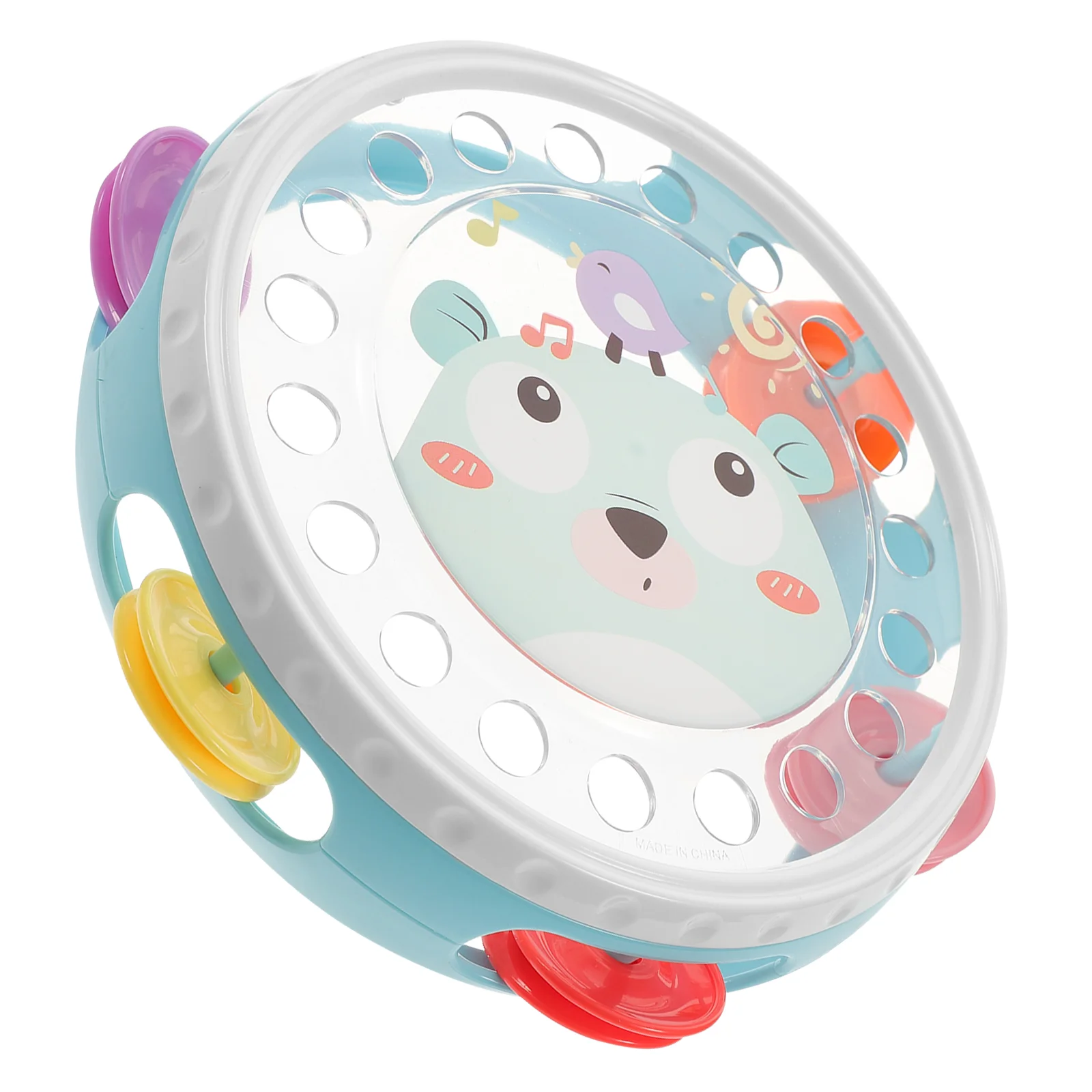 Children Clapping Tambourine Hand Knocking Toy Drum Light Handheld Percussion Musical Instrument