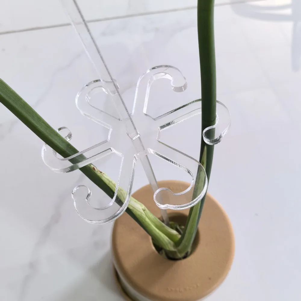 Plant Stem Support 5PCS Outdoor Clear Plant Stem Support Acrylic Garden Tools Plant Support Hook Reusable Stem Organizer Gardening Supplies plant stem support