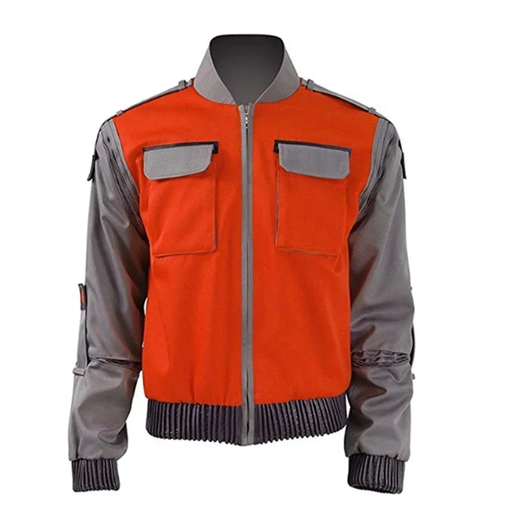 thumbnail image 1 of Película Regreso al futuro Jr Marlene Seamus Marty Mcfly Chaqueta Disfraz de cosplay Abrigo clásico rojo naranja Disfraz de Halloween, 1 of 4