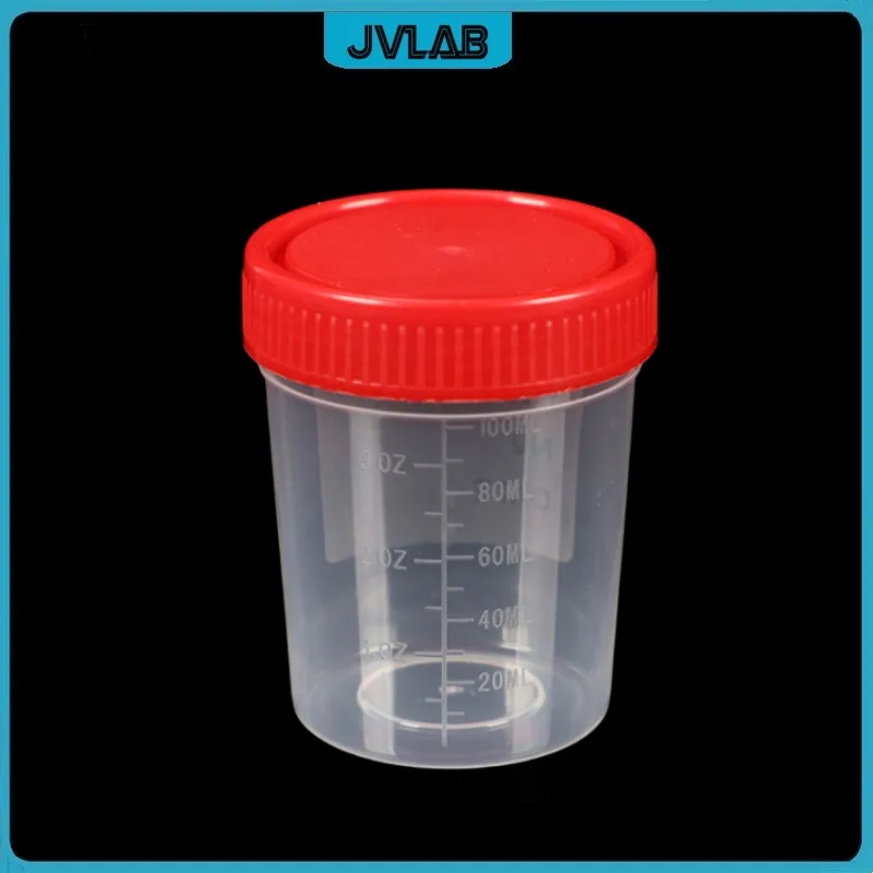 Plastic Urine Container Cup 100 ml / 120 ml Plastic Vials Screw Cover Sputum Cup EO-Sterilized Individual Package 50/PK