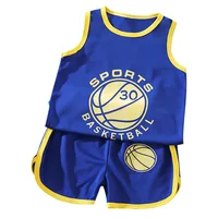 Ensemble de sport pour enfants, pour garçons et filles, maillot de basket-ball pour bébés, débardeur en maille, short, séchage rapide, vêtements de sport d'été 5