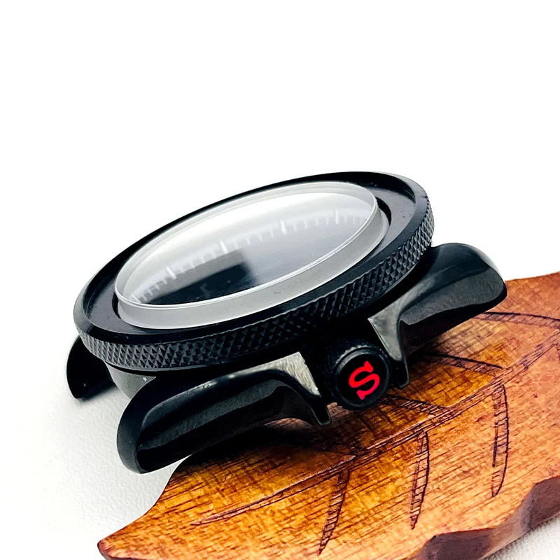 Mod Seiko Skx007 Cassa Dell'Orologio Cassa In Vetro Zaffiro A Doppia Cupola Adatta Per Nh34 Nh35 Nh36 7 S26 Movimento 120 Click Spring Nh34 Nh35 Case