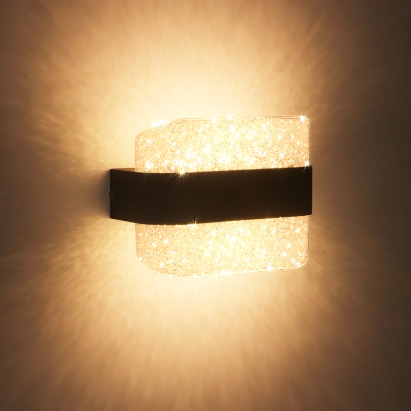 럭셔리 모던 LED 크리스탈 벽 램프, 실내 AC85-265V 거실 침실 장식, 실내 조명 기구, 홈 벽 장식, 10W