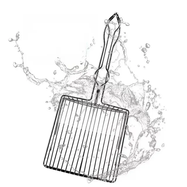 Stainless Steel Cat Litter Shovel Wooden Handle Shovel Easy To Clean Good-Looking Reduce Dust Suitable For Small Dog Toilets 5
