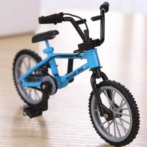 Underleaf Mini Alloy Finger Bikes Functional Finger Mountain Bike BMX Fixed Bicycle Novelty Toys Game for Kids Boys Girls,Blue 