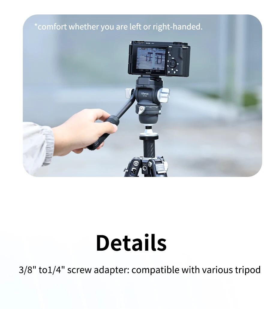 EH09 Inverted Ball Head for Tripod Arca-Swiss Compatible Support Vertical&Horizo