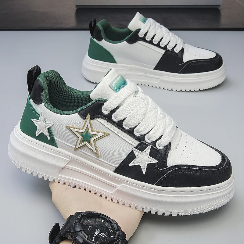 

Men's 2022 New Classic Hip Hop Skate shoe Fashion Retro Personality Pentagram Lace up Sneakers Outdoor Sports Casual Shoes