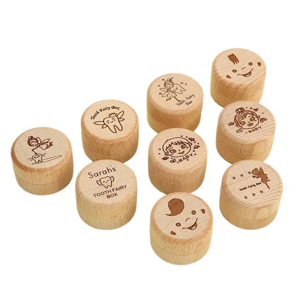 

Baby Teeth Save Wood Baby Tooth Box Primary Teeth Fetal Hair Umbilical Cord Preservation Deciduous Tooth Case Wooden