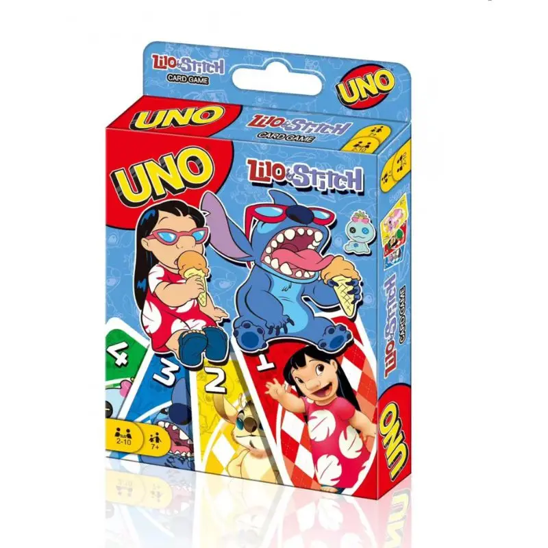 Board Games UNO Stitch Chessboard Game Anime Cartoon Kawaii Character Pattern Family Fun Entertainment UNO Card Game Christmas Gift