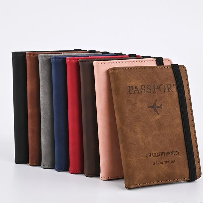 Men PU Leather Wallet Travel Passport Purse Card Male Travel Accessories Hand Carry Passport Business Cards Holder Wallet Bags & Shoes