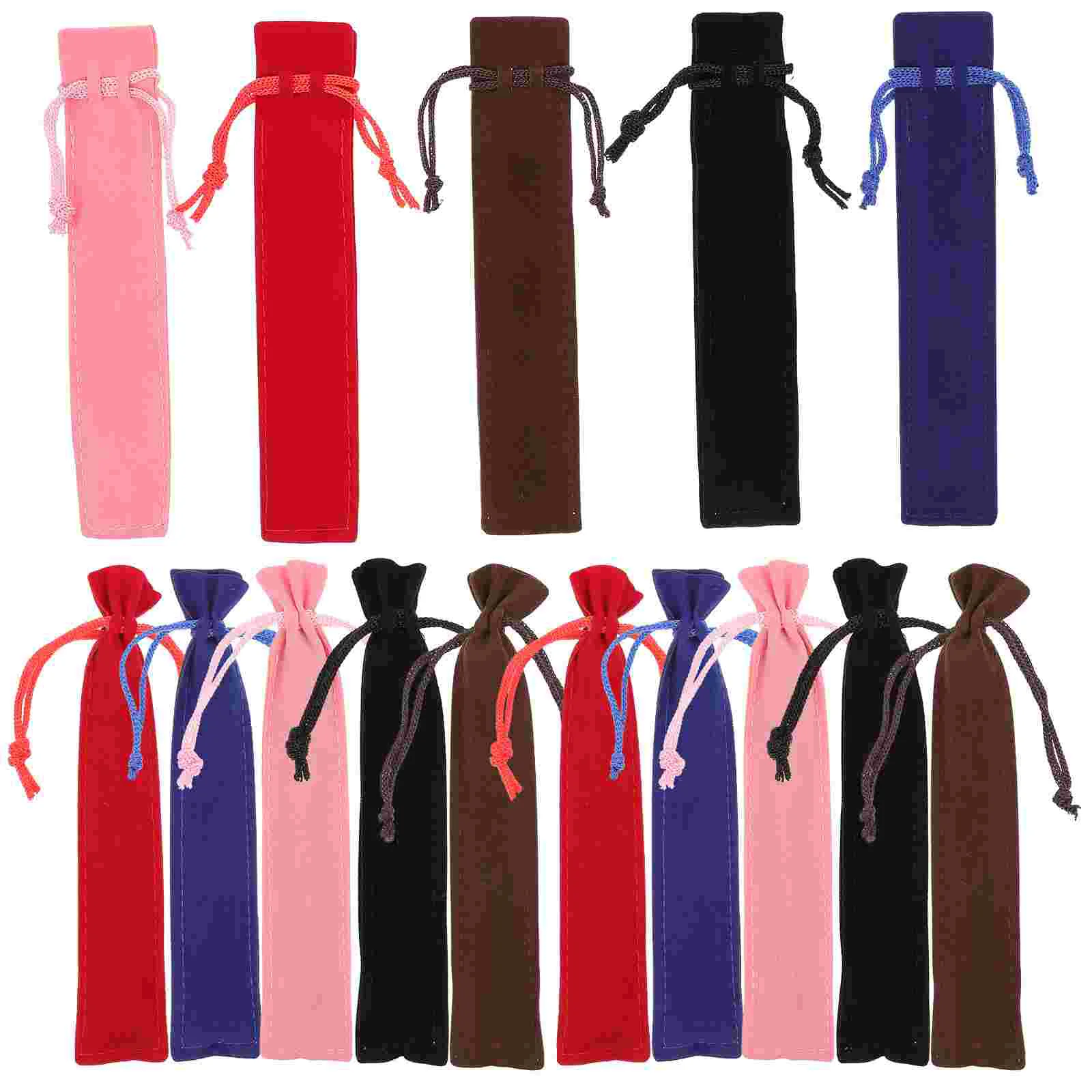 

20 Pcs Copper Pen Jewelry Pouches Drawstring Bags Pencil Bulk Protective Sleeve