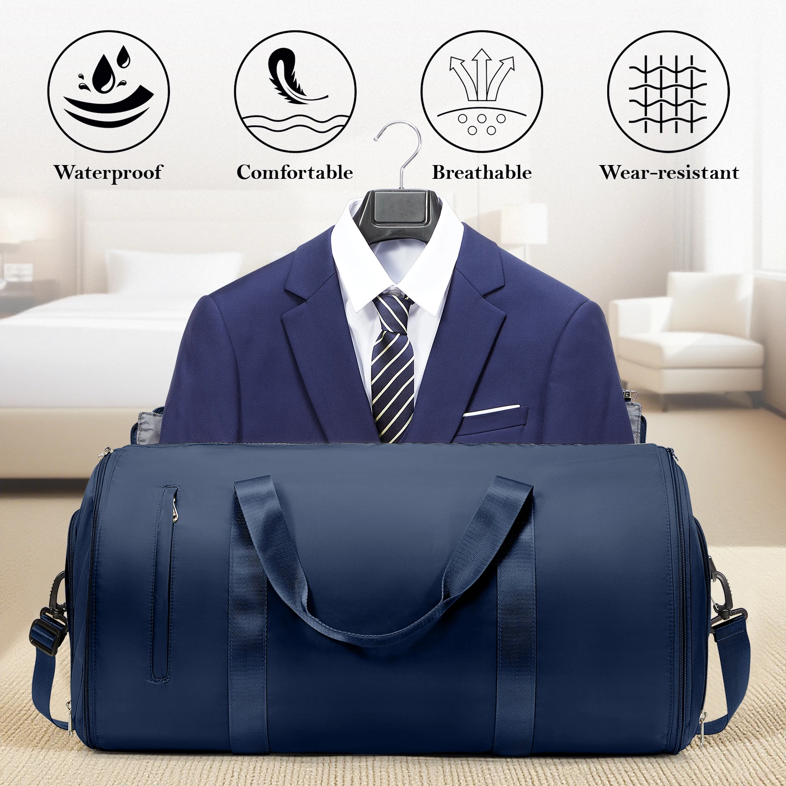 Suit Holders Travel Bag Case for Suit Holder-Convertible Bag Folding Suit Holders for Men Women Travel Business Clothing Bag ﻿