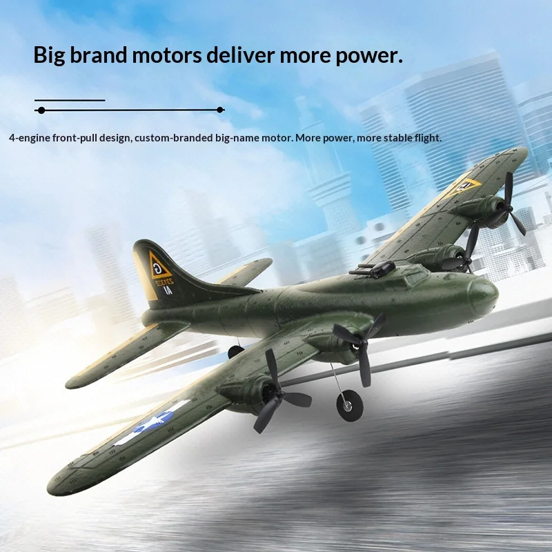 페이슝 FX817 B17 플라잉 포트리스 RC 군용 폭격기 무선 조종 폼 고정익 글라이더 항공기 장난감 어린이 야외용