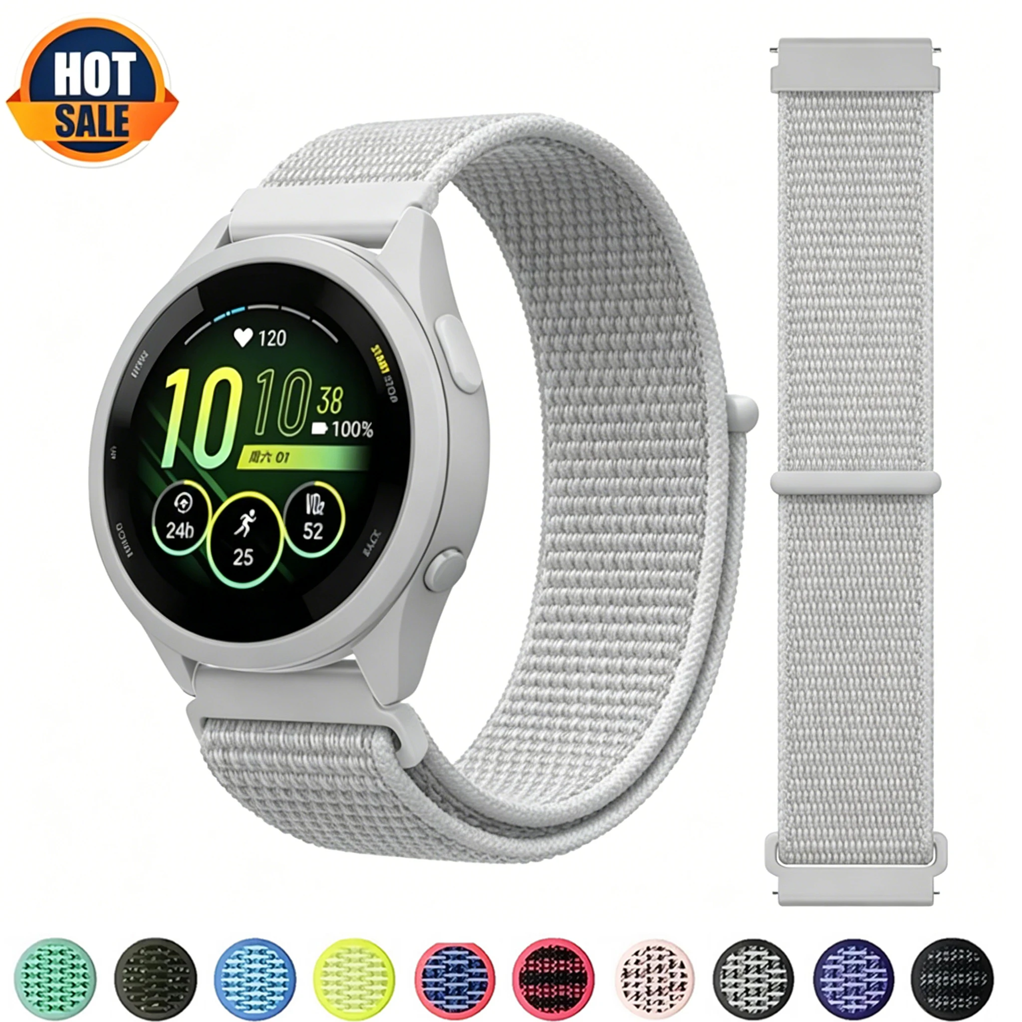 Nylon Sport Loop Watch Strap - 20mm/22mm Adjustable Bracelet Band