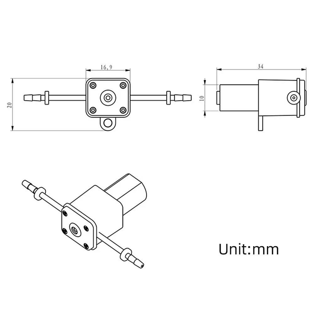 GROTHEN G10 연동 펌프 도징 펌프 3V 미니 펌프 액체 자체 프라이밍 1ml/min 화학 분석용 워터 펌프 실리콘 튜브