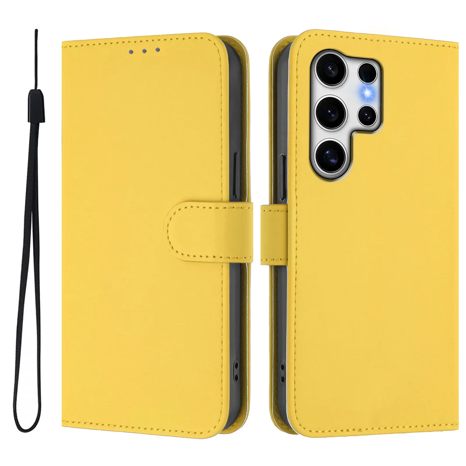 Leather Wallet Case - Shockproof Flip Cover with Camera Protection