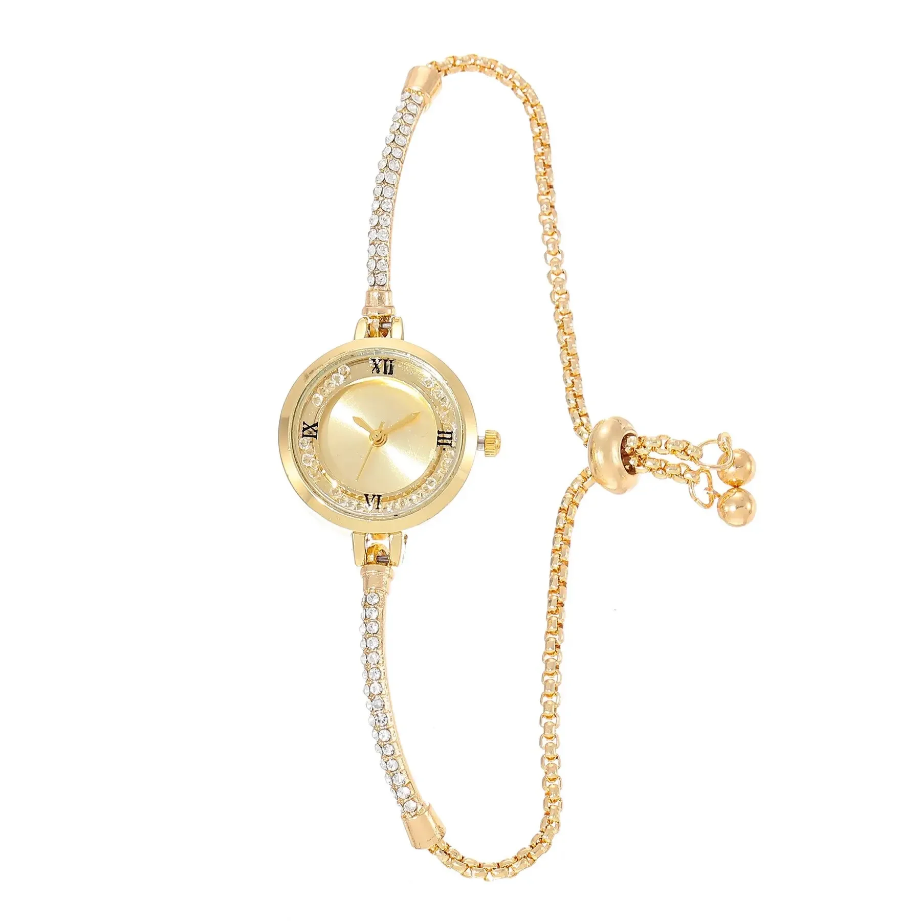 

Luxury Small Round Beads Quartz Watch Roman Numerals Women's Fashion Simple Bracelet Watch 2024 Fashion for Ladies Gift montre