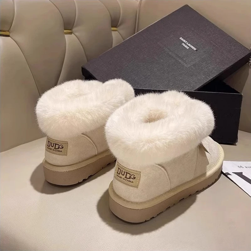 Women's Winter New Snow Boots Women's Cute Plush Comfortable Warm Cotton Shoes Women's Fashion Thick Sole Plush Ankle Boots
