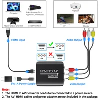 1080P HDMI-compatible To RCA AV Converter Adapter AV To HDMI Audio Video Adapter HDMI2AV Support NTSC With USB Cable For TV BOX - Image 2