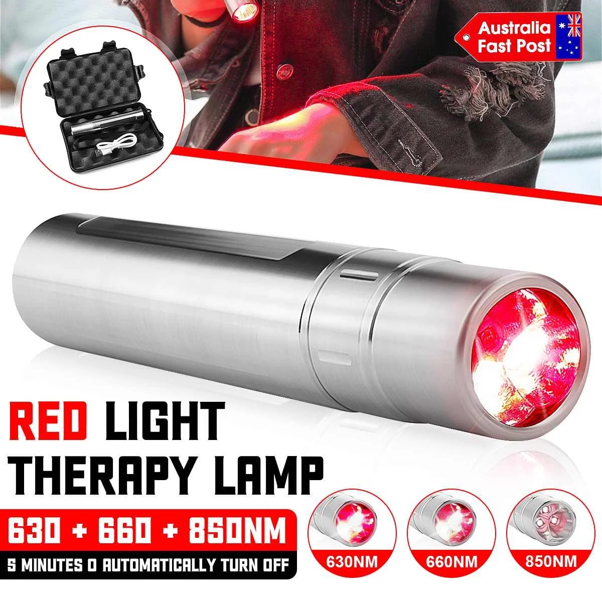 Portable Led Near Infrared Infra 850nm Handheld Medical Lamp 630nm 660nm Red Light Therapy Torch