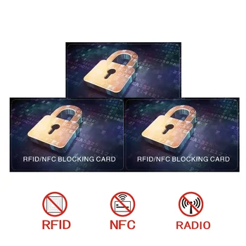 RFID 차단 카드, 프리미엄 비접촉식 NFC 직불 신용 카드, 여권 보호대 차단 세트, 키 태그 차단, 남녀공용 상품 이미지