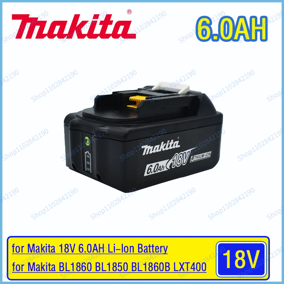 

Makita lithium-ion battery 18V 6.0Ah for Makita BL1830 BL1815 BL1860 BL1840 replacing power tool batteries