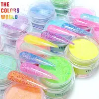 TCT-778 15g Nail Art Acrylic Powder Mixed Mermaid Hexagon Fine Glitter Powder For Nails Extended Builder Sculpture Gel Polish 2