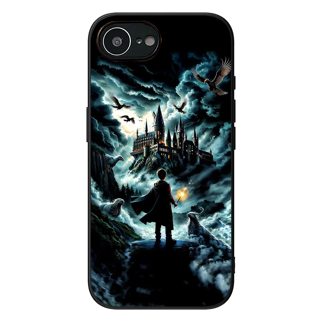 Artistic Owl Design Phone Case with Magic Wand Motif