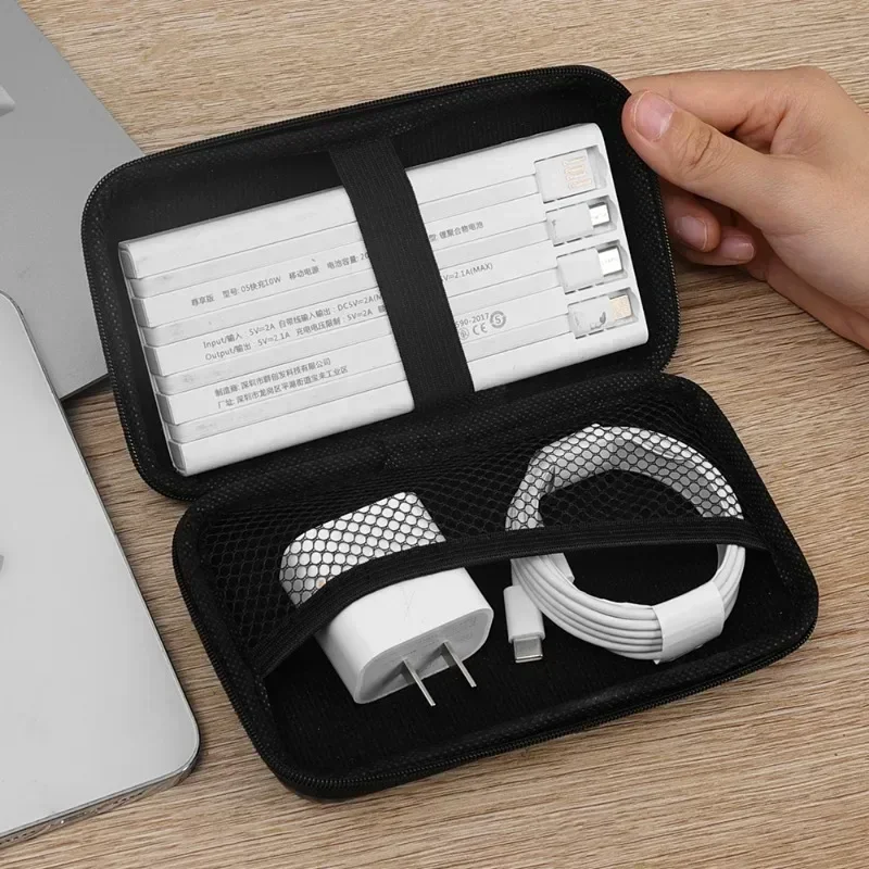 Mini Bluetooth Earphone Data Cable Storage Bag EVA Waterproof Travel Organizing Container Zipper Bags Fashion Black pack Case storage bags