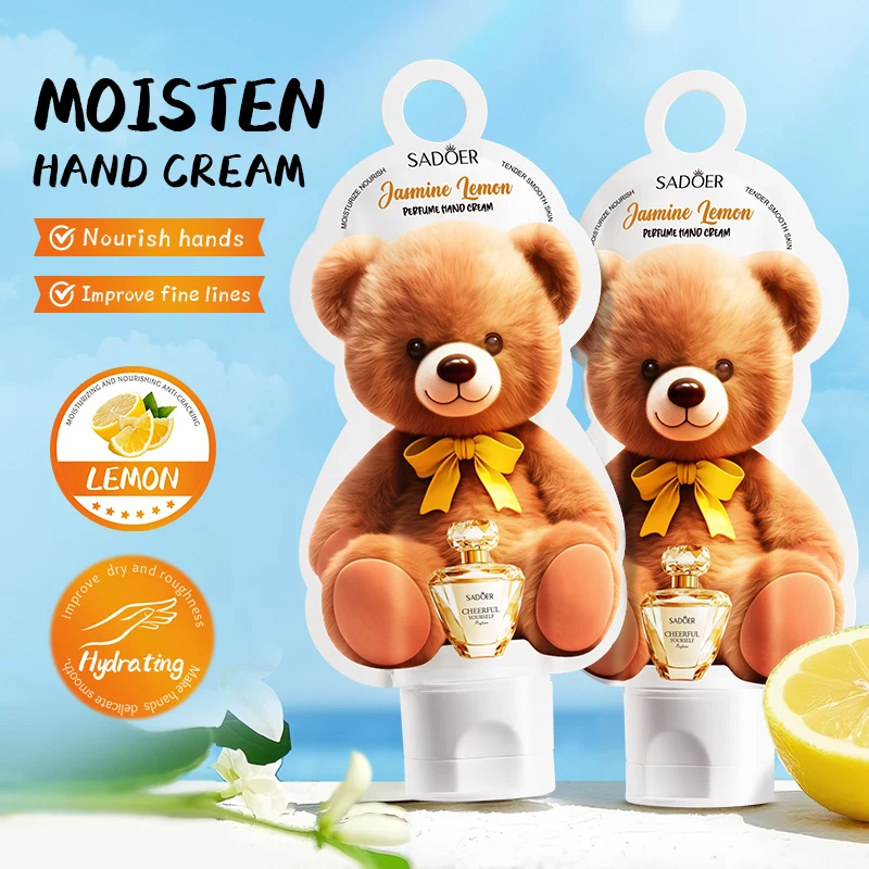 SADOER Strawberry Perfume Hand Cream Moisturizing Nourishing Anti Wrinkles Hydrating Cute Cartoon Hands Skin Care Prodcuts