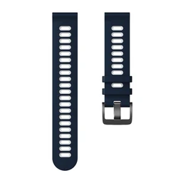 Rubber Watch Strap - Premium 20mm and 22mm Replacement Bracelet - 22mm (Midnight Blue White)