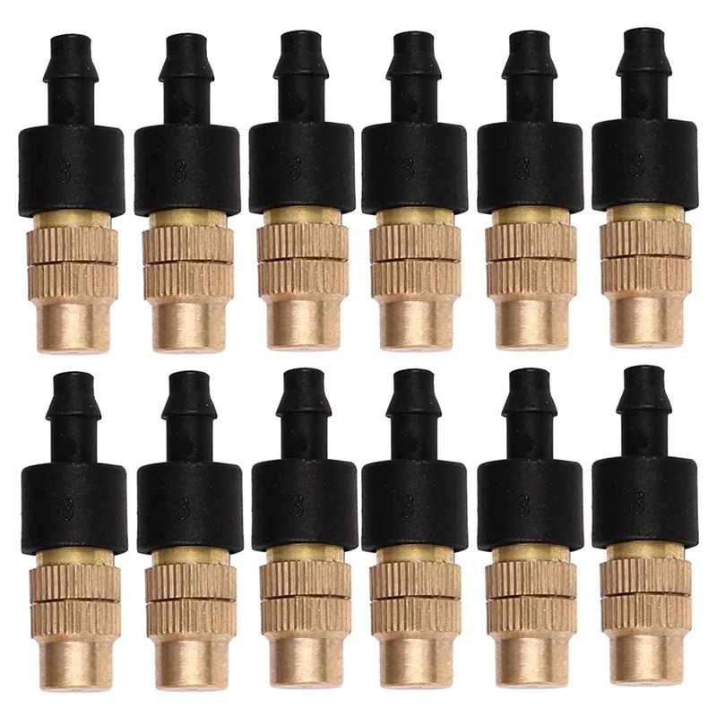 4X Garden Hose Pipe One Way Adapter Tap Connector Fitting For Irrigation & 12 Set Copper Adjustable Spray Nozzle Spray