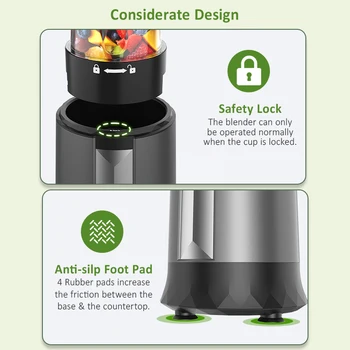 Smoothie Blender, 1300 W Upgraded compact personal blender for shakes and smoothies, juices, frozen drinks, sauces and more! 5