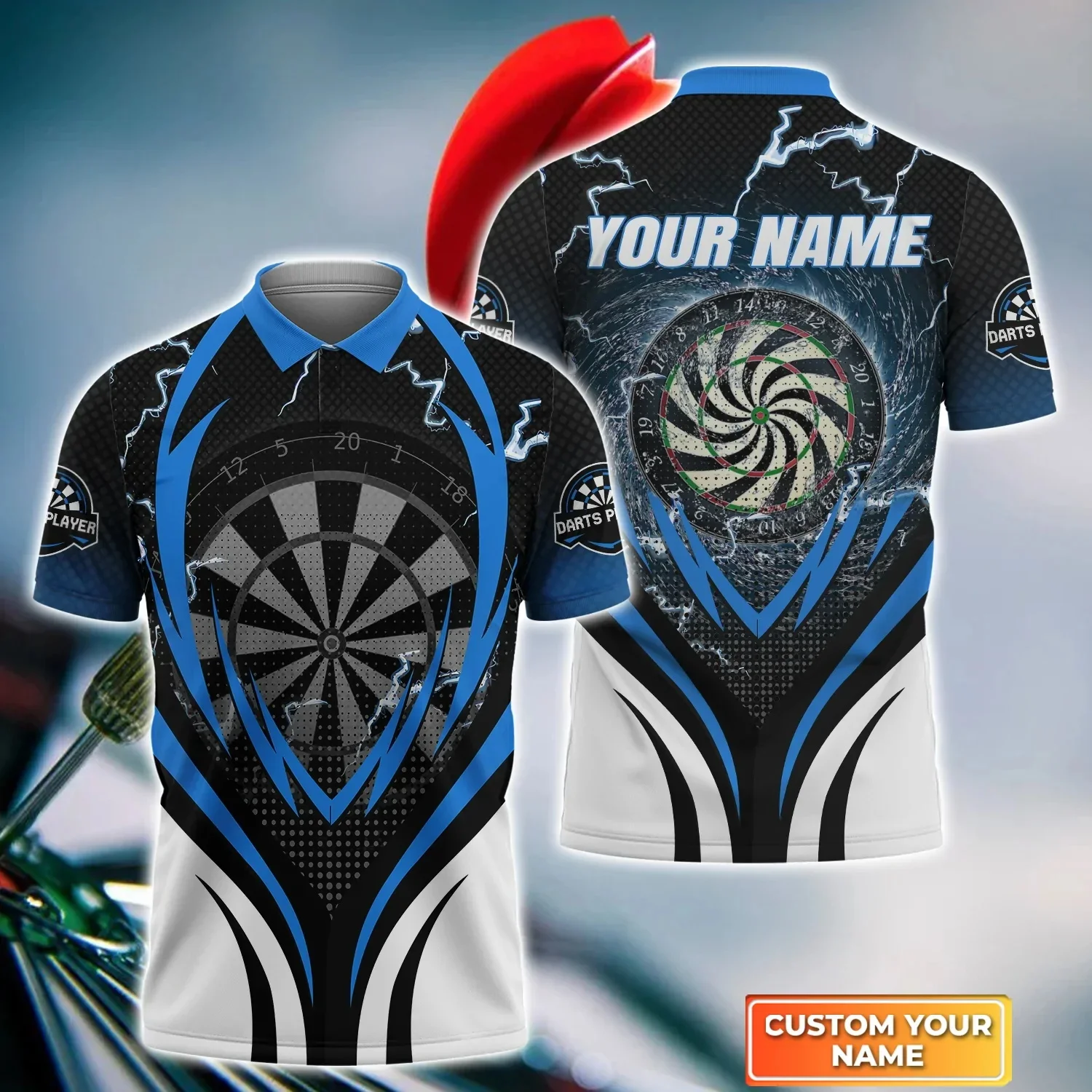 Darts Team Player Personalisierte 3D Ganzen Gedruckt Herren Polo Shirt Sommer Kurzarm shirt Straße Casual POLO shirt tops WK23 – Detail 11