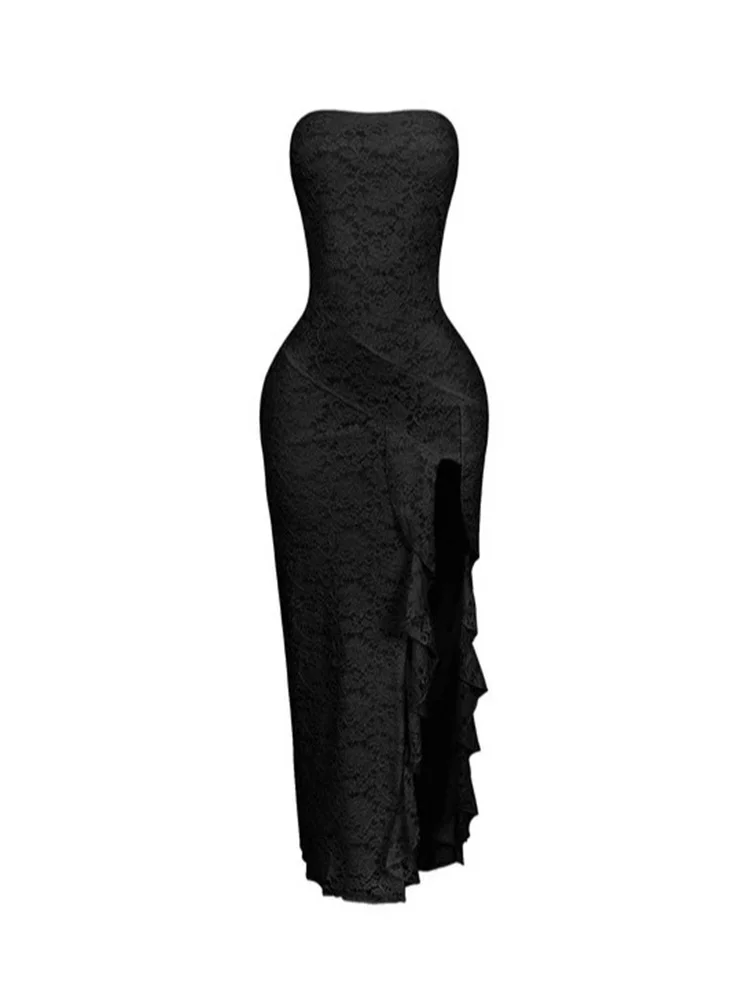 Wmstar Dresses for Women 2025  Sexy Elegant Fashion Lace Strapless Slip Hem Summer Clothes Maxi Dress Wholesale Dropshipping