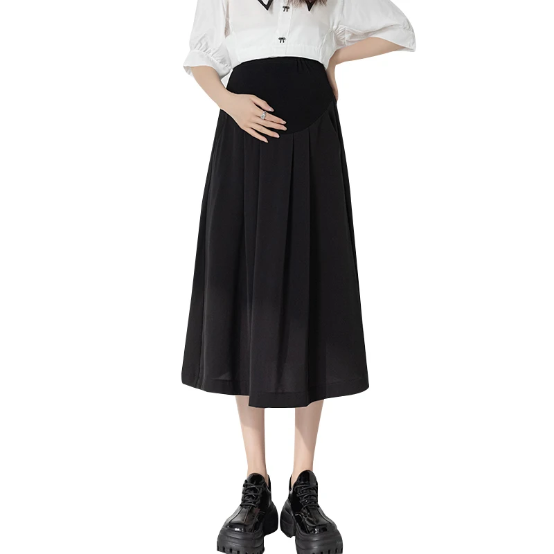 Spring Summer New Wear Fashion Maternity Chiffon Skirt Mid-length A-line Skirt High Waist All-match Suit Pregnancy