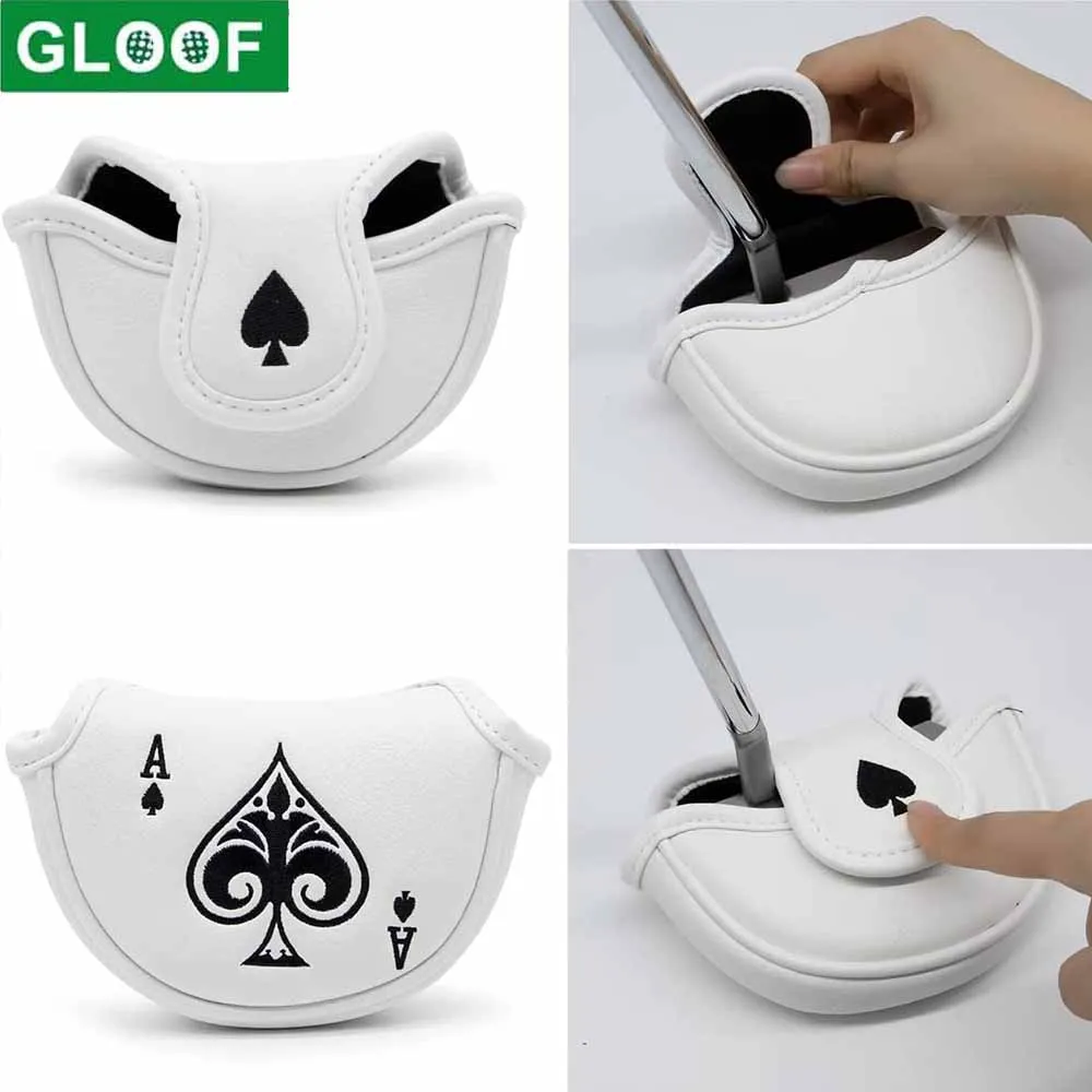 Golf Putter Cover Half Mallet Putter Headcover Chiusura Magnetica Protezione Club In Pelle Sintetica Per Odyssey,Scotty Cameron