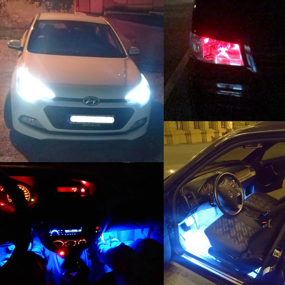 Led Car Lights Led Lights Led Bulbs Car Interior Lights White Red Blue T10 W5W License Plate Light Turn Signal Wedge Roof Dome Read lamp 50505SMD Car Auto 194 Backup Led Interior light
