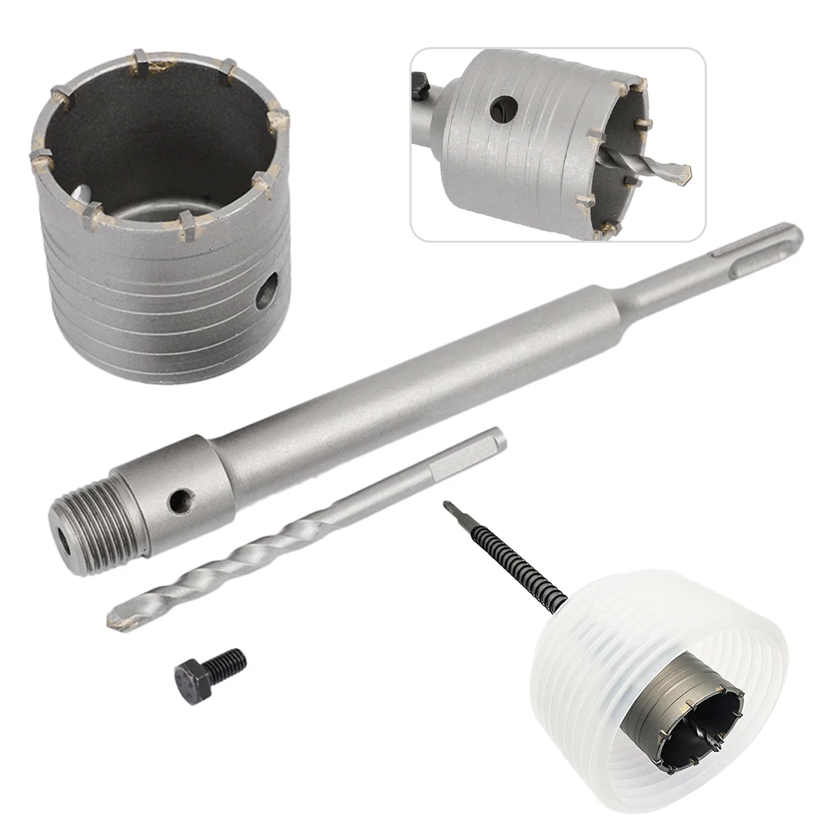 Drilling Crown 1PC 30-160mm Drilling crown for Concrete Wall Hole Saw Electric Hammer Drill Bit SDS PLUS Round Shank Cement Stone Cutter Tool