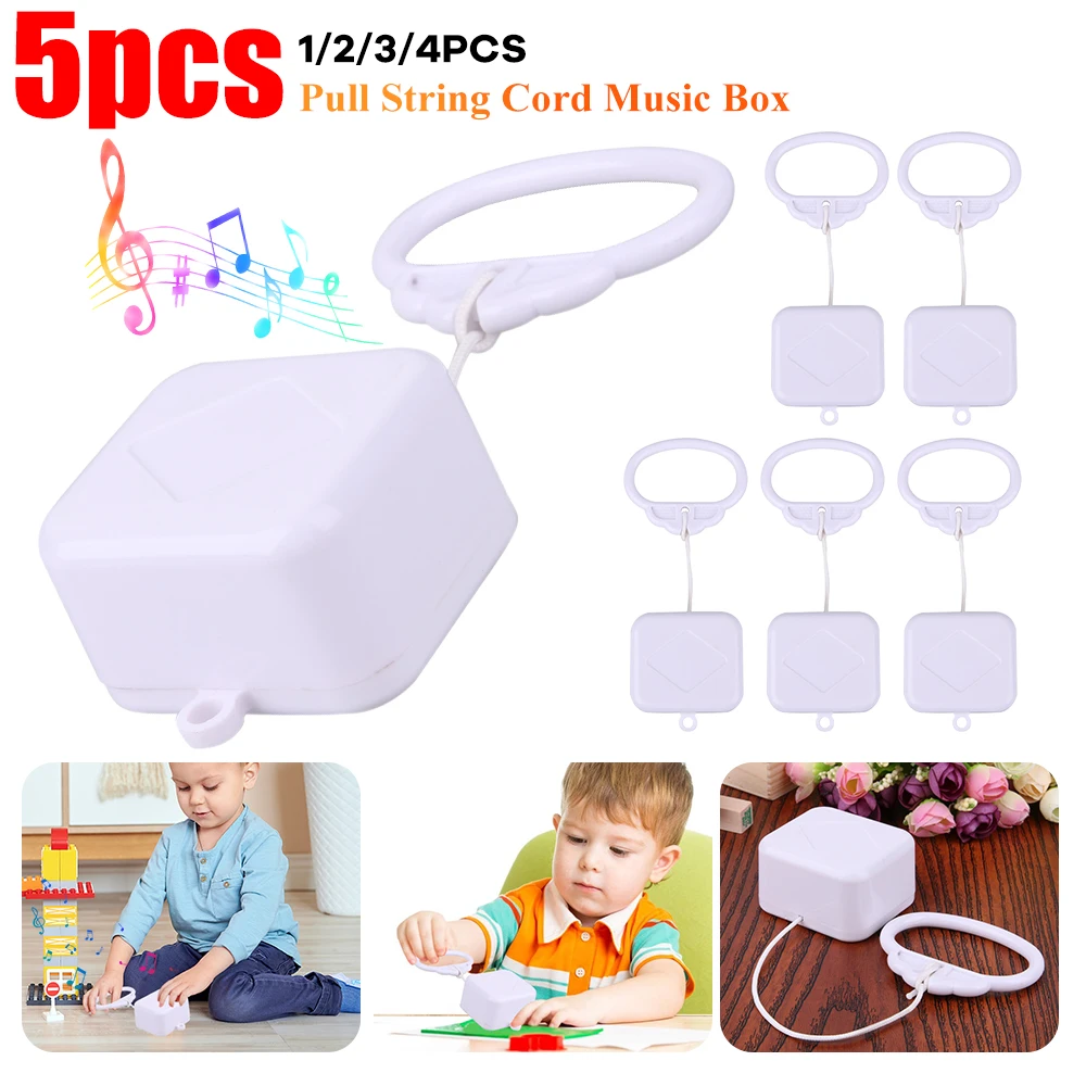 5/4/3/2/1Pcs Pull String Cord Music Box Kids Bed Bell Rattle Musical Box Toy Love Gifts Children Brahms Lullaby Musical