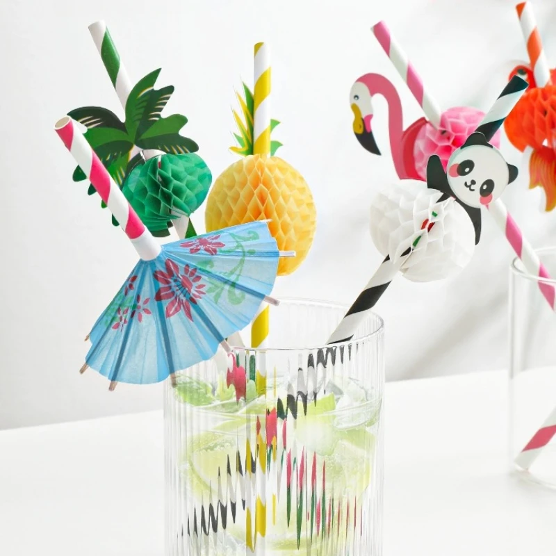 Disposable Straws Biodegradable Environmental Protection Holiday Party Juice Drink Cocktail Decoration Colorful Straws disposable plastic straws