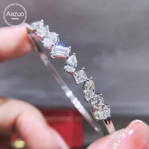 Aazuo натуральные бриллианты из белого золота 18 карат 3,0 карата специальный браслет для женщин высококлассные модные свадебные помолвки вечерние Роскошные