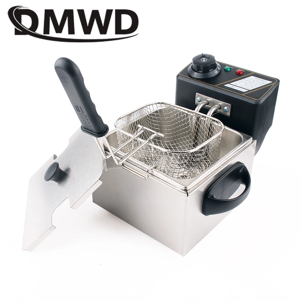 Household 2L Multifunction Electric Deep Oil Fryer Stainless Steel Grill Oven Chicken French Fries Oil Frying Machine Hot Pot